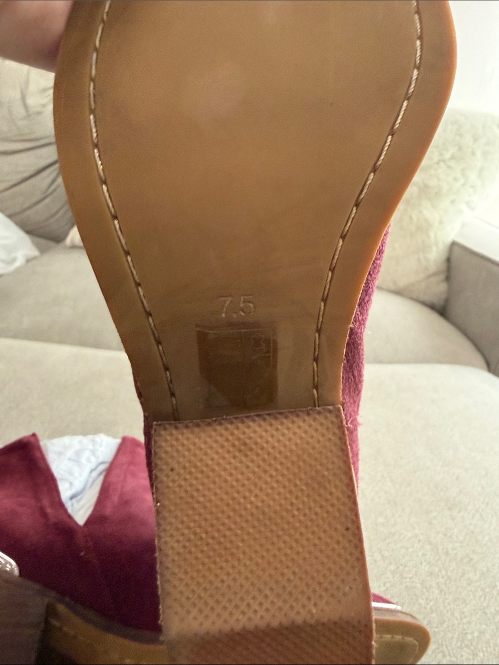 Jefferey Campbell Burgundy Suede Ankle Boots - Stylish Block Heel Chelsea - Picture 7 of 7
